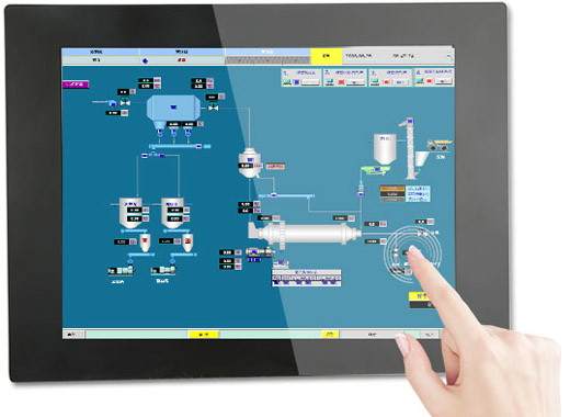 10-22寸全封闭式PLC电阻屏工业触控一体机